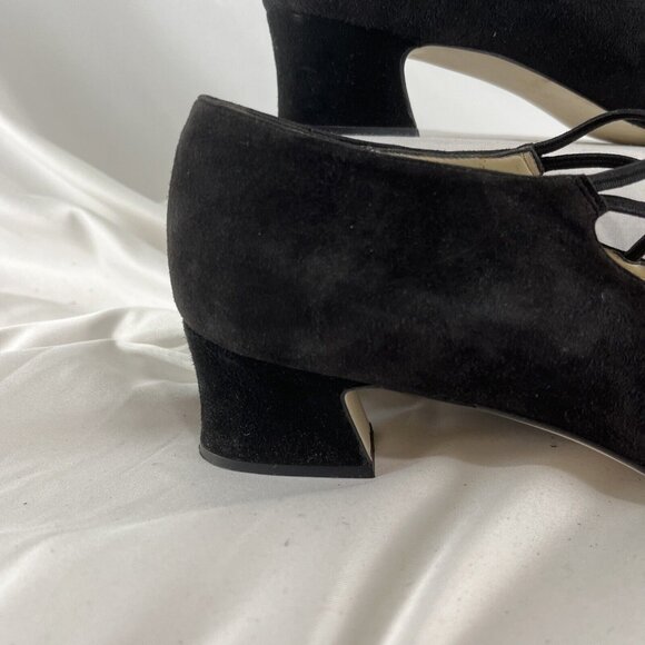 Career Moves Avila Vintage 90s Suede Ballerina Block Heel Shoes - Picture 3 of 14